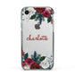 Christmas Flowers Personalised Apple iPhone XR Impact Case Black Edge on Silver Phone