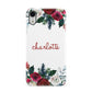 Christmas Flowers Personalised Apple iPhone XR White 3D Snap Case