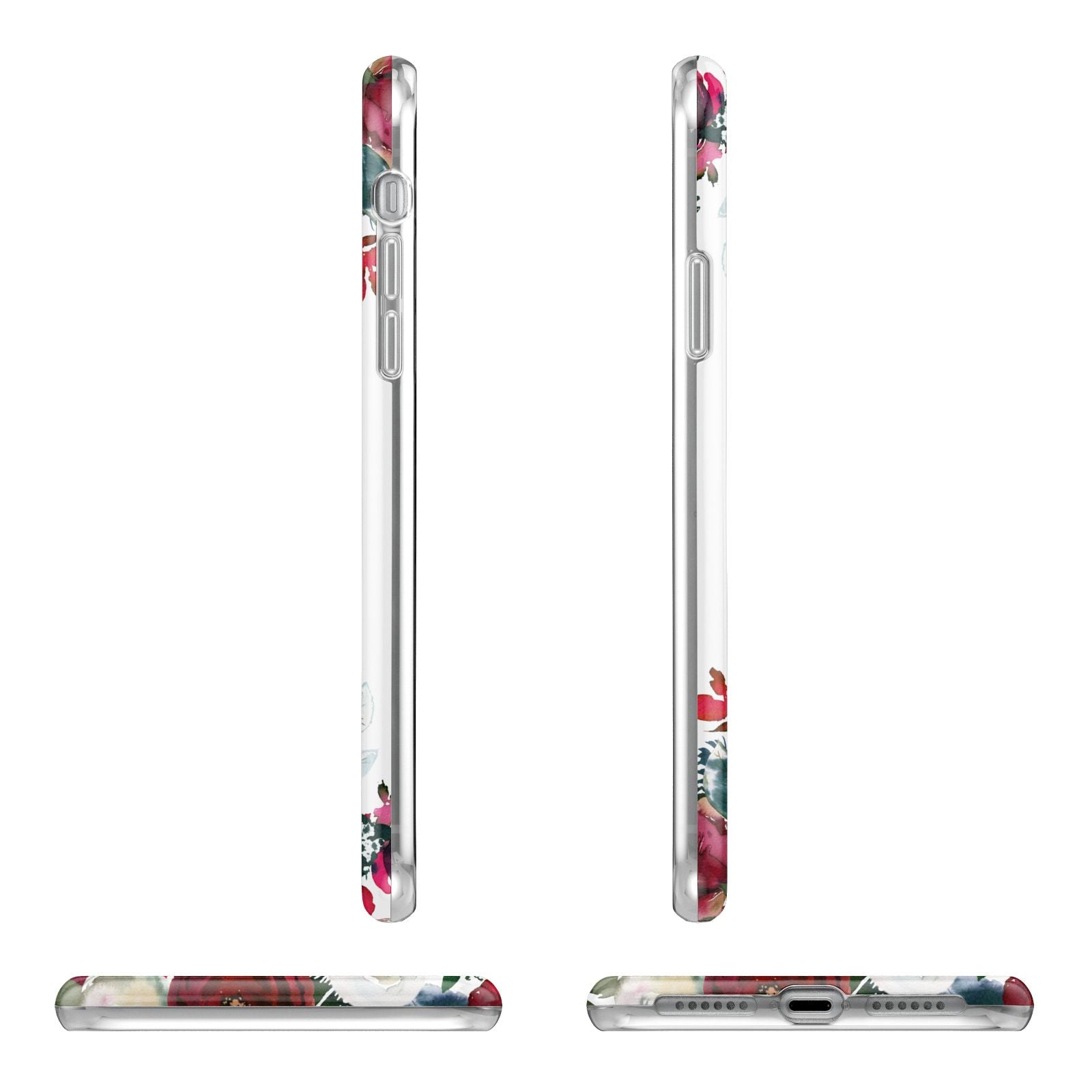 Christmas Flowers Personalised Apple iPhone XR in White with 3D Wrap Tough Case Alternative Image Angles