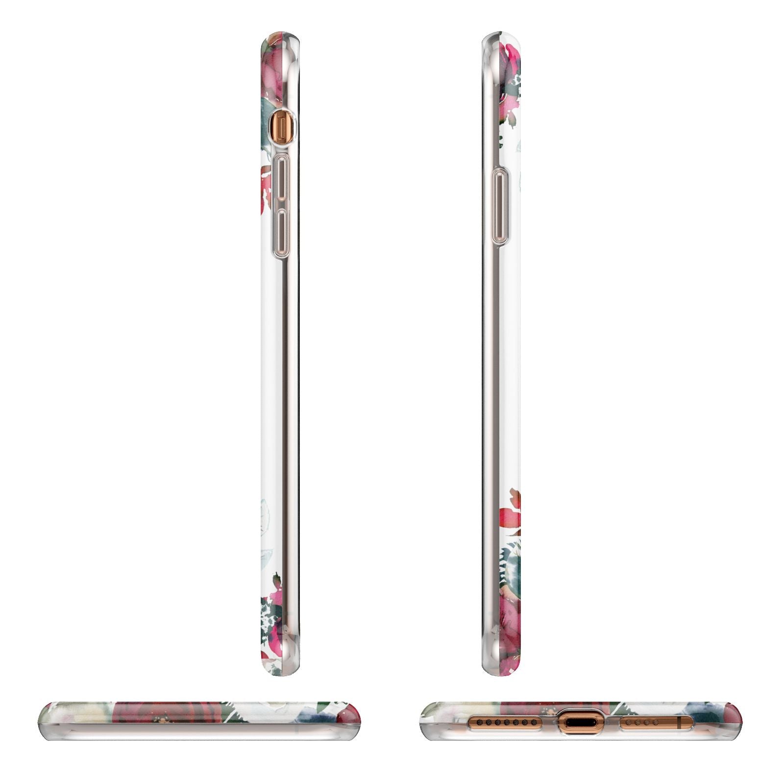 Christmas Flowers Personalised Apple iPhone XS Max 3D Wrap Tough Case Alternative Image Angles