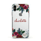 Christmas Flowers Personalised Apple iPhone Xs Impact Case White Edge on Silver Phone