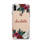 Christmas Flowers Personalised Apple iPhone Xs Max Impact Case Pink Edge on Gold Phone