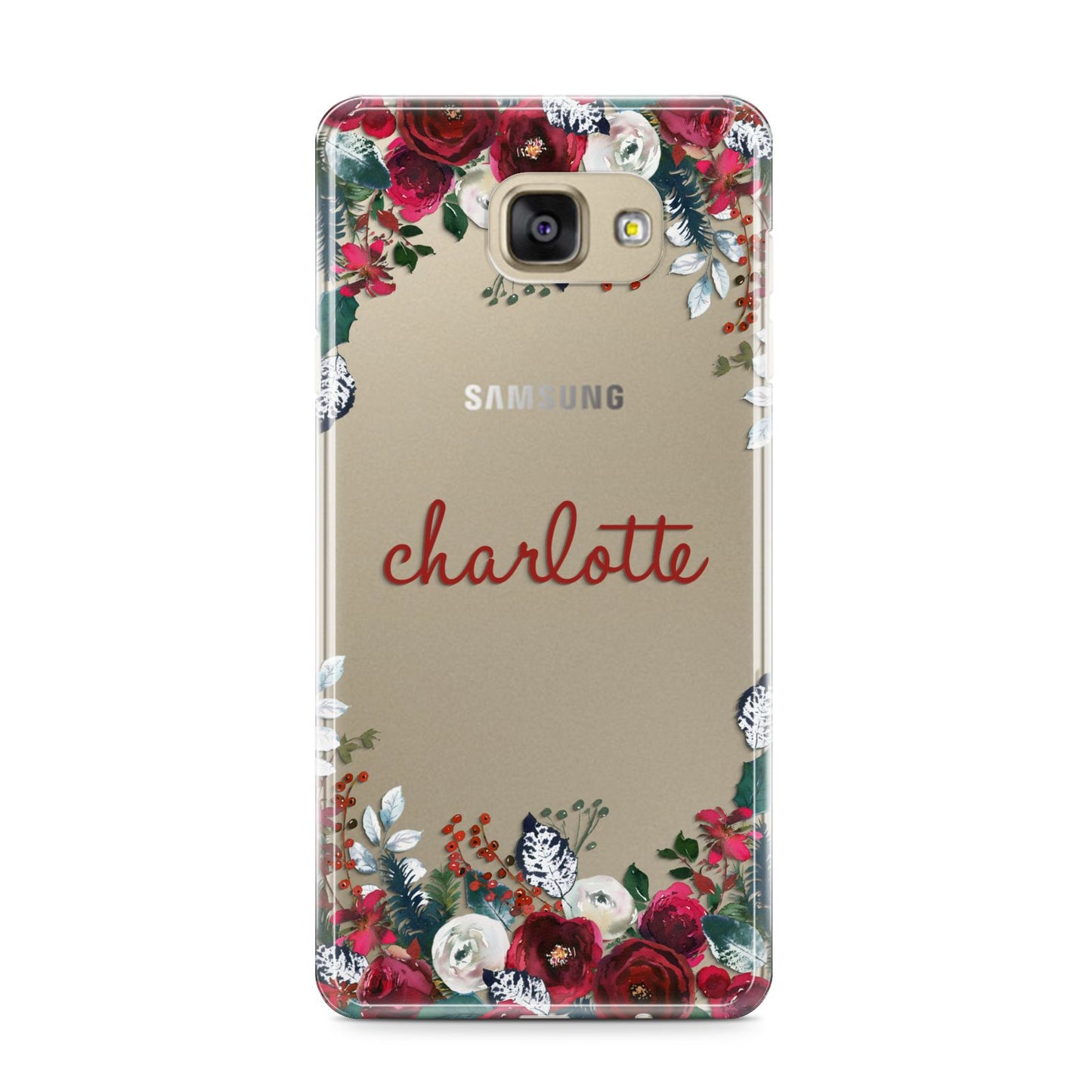 Christmas Flowers Personalised Samsung Galaxy A9 2016 Case on gold phone