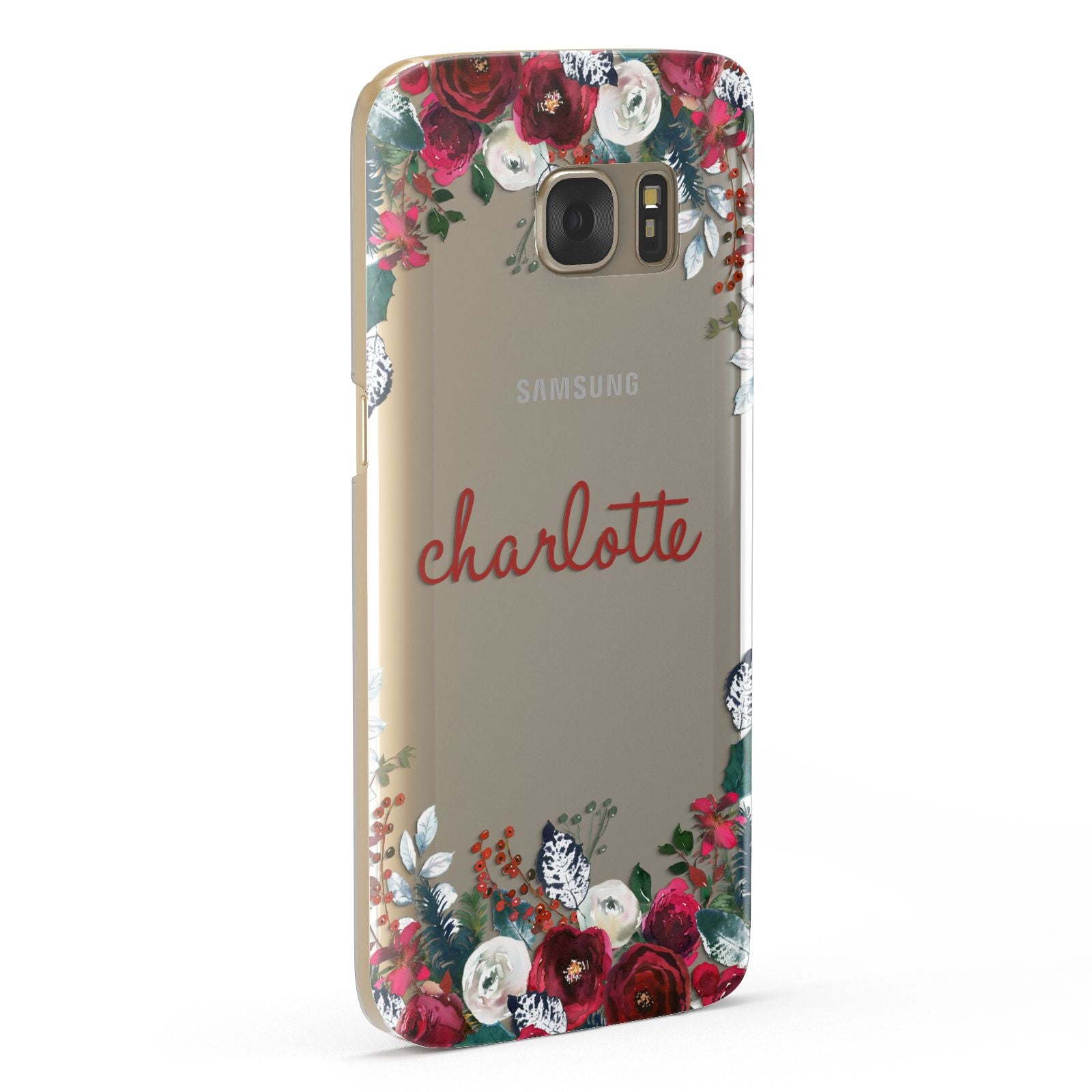 Christmas Flowers Personalised Samsung Galaxy Case Fourty Five Degrees