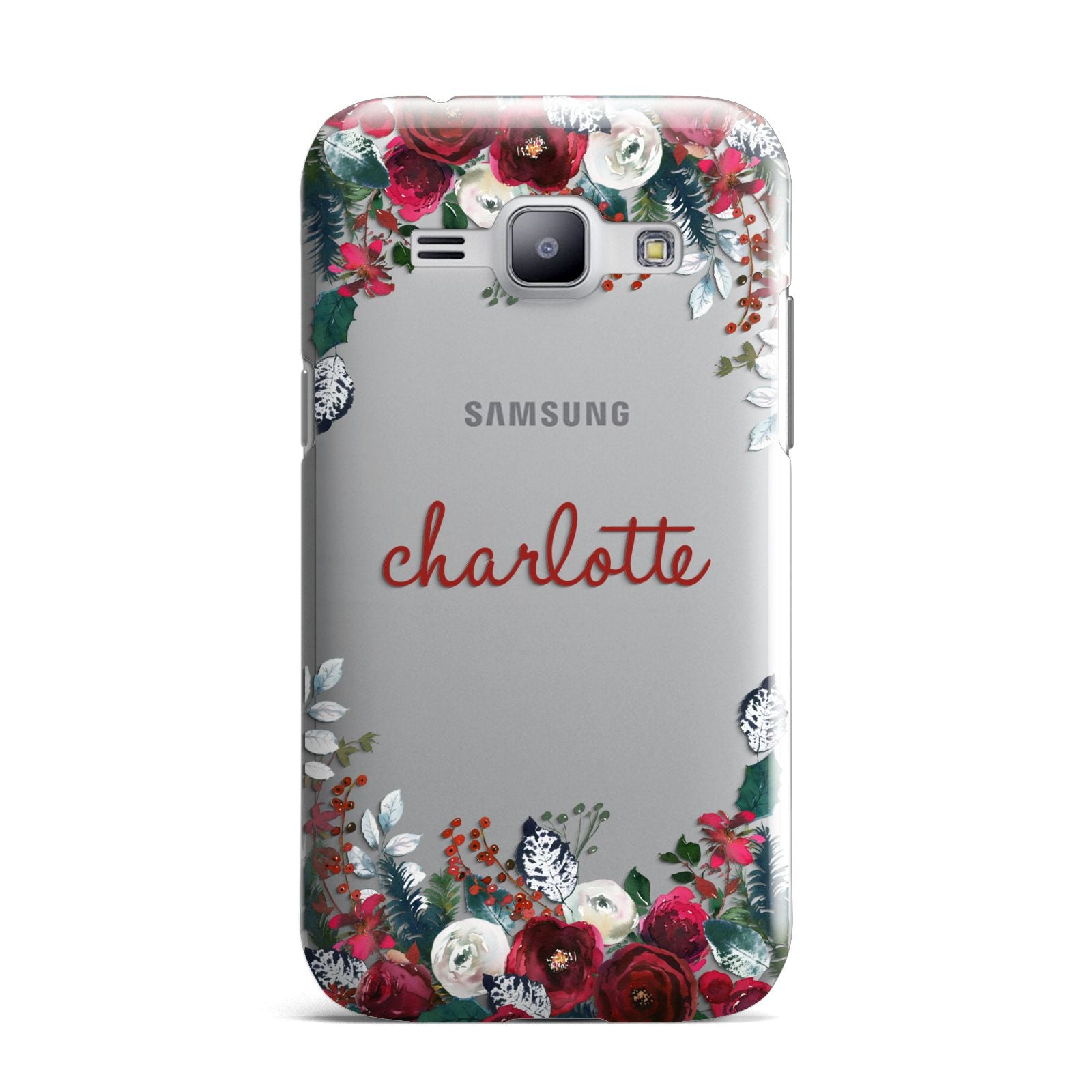 Christmas Flowers Personalised Samsung Galaxy J1 2015 Case