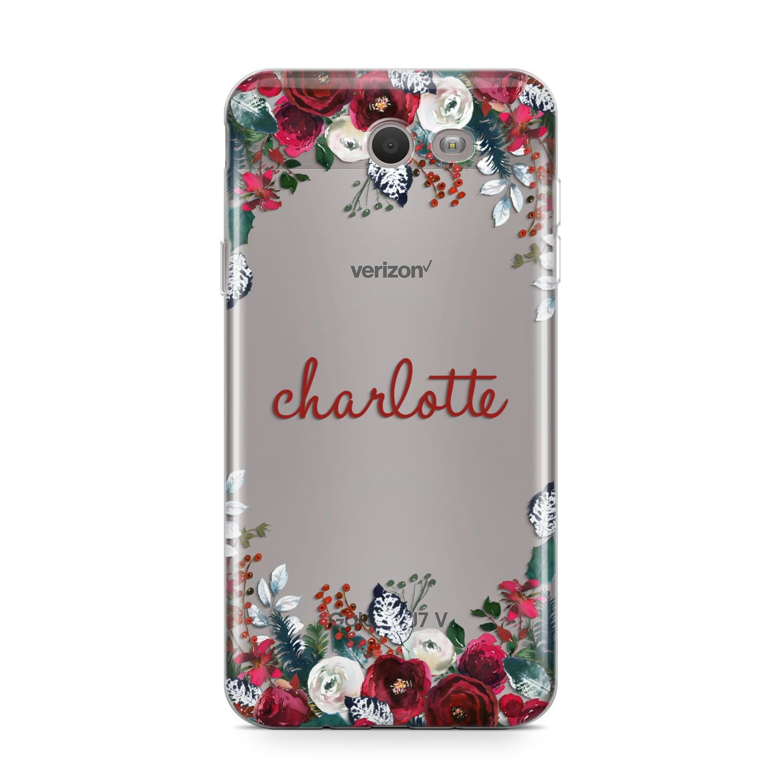 Christmas Flowers Personalised Samsung Galaxy J7 2017 Case
