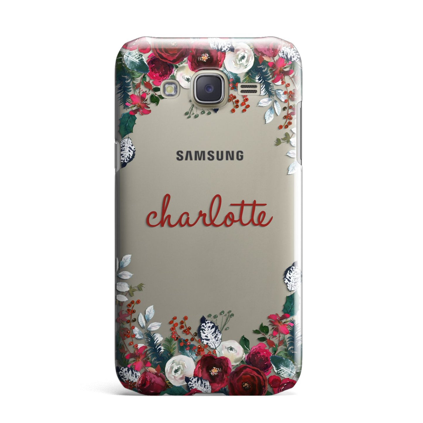 Christmas Flowers Personalised Samsung Galaxy J7 Case