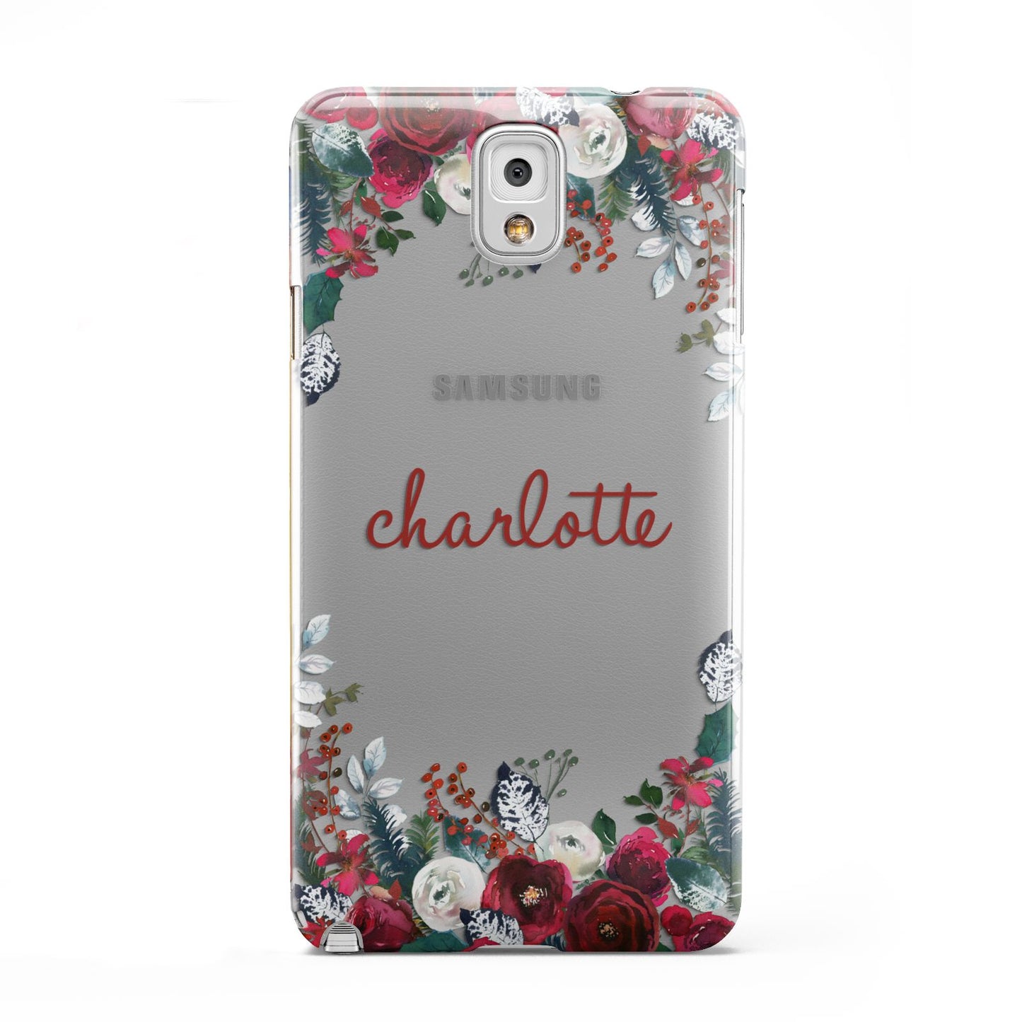 Christmas Flowers Personalised Samsung Galaxy Note 3 Case