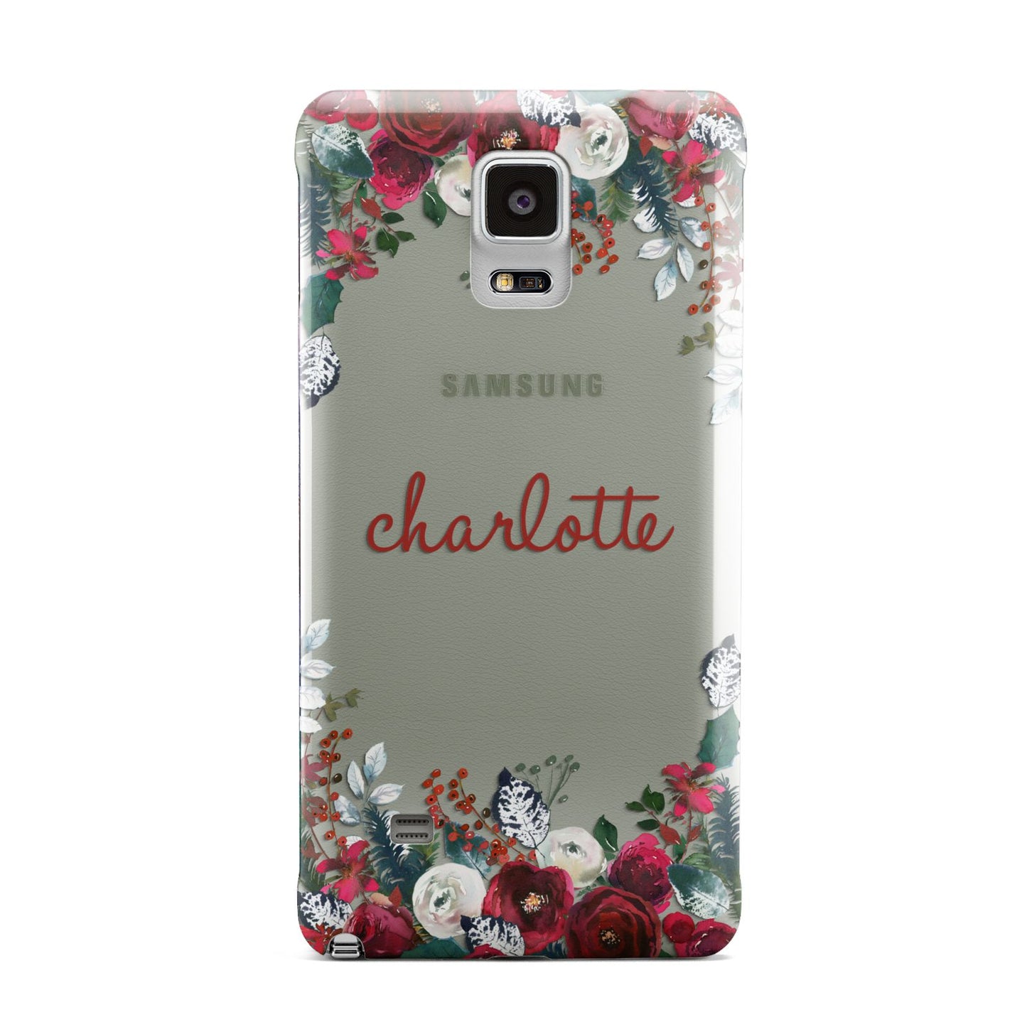 Christmas Flowers Personalised Samsung Galaxy Note 4 Case