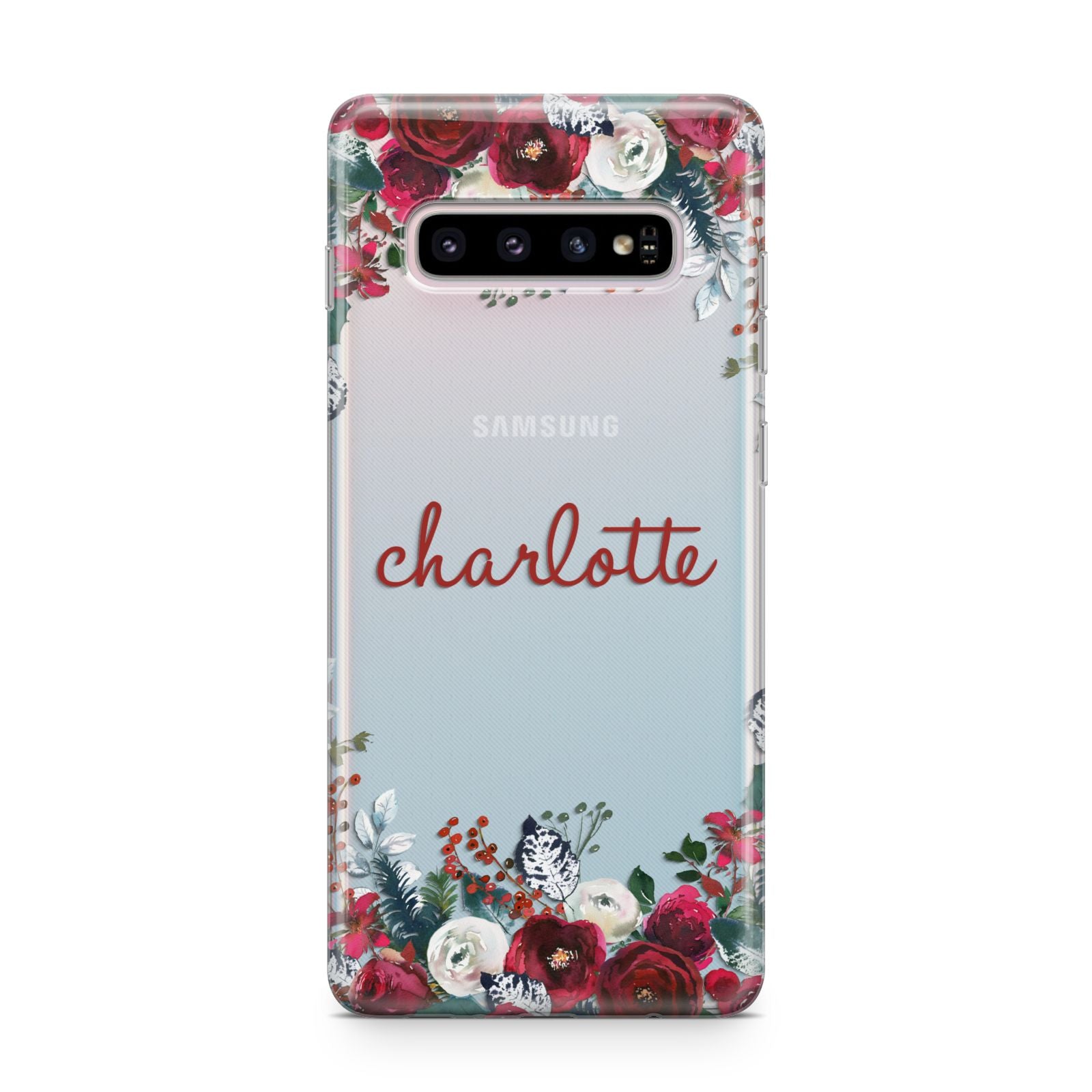 Christmas Flowers Personalised Samsung Galaxy S10 Plus Case