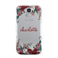 Christmas Flowers Personalised Samsung Galaxy S4 Case