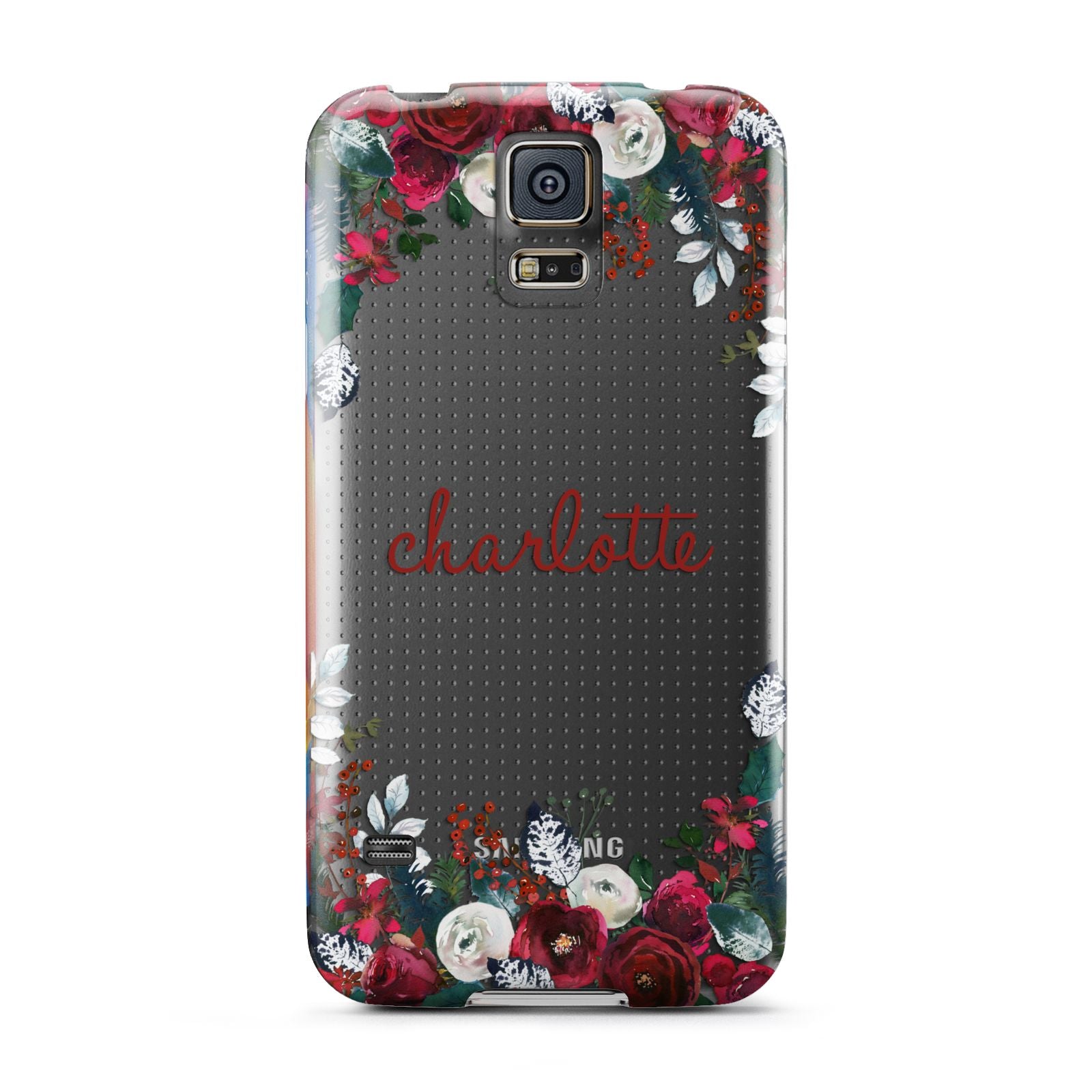 Christmas Flowers Personalised Samsung Galaxy S5 Case