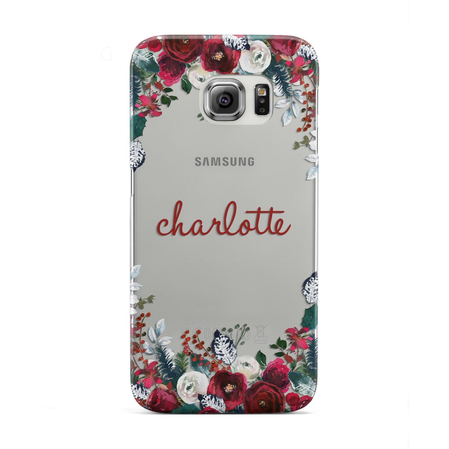 Christmas Flowers Personalised Samsung Galaxy S6 Edge Case