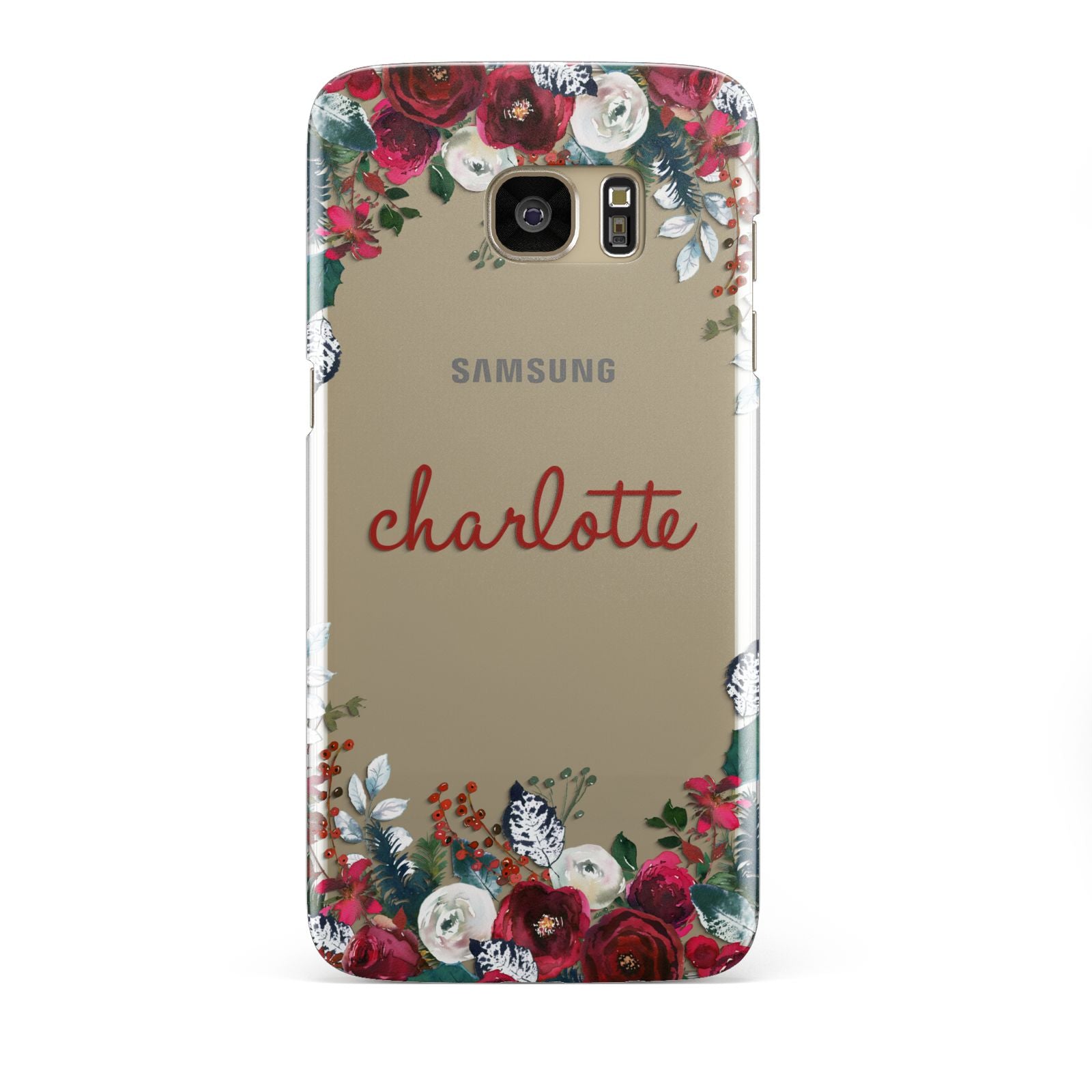 Christmas Flowers Personalised Samsung Galaxy S7 Edge Case