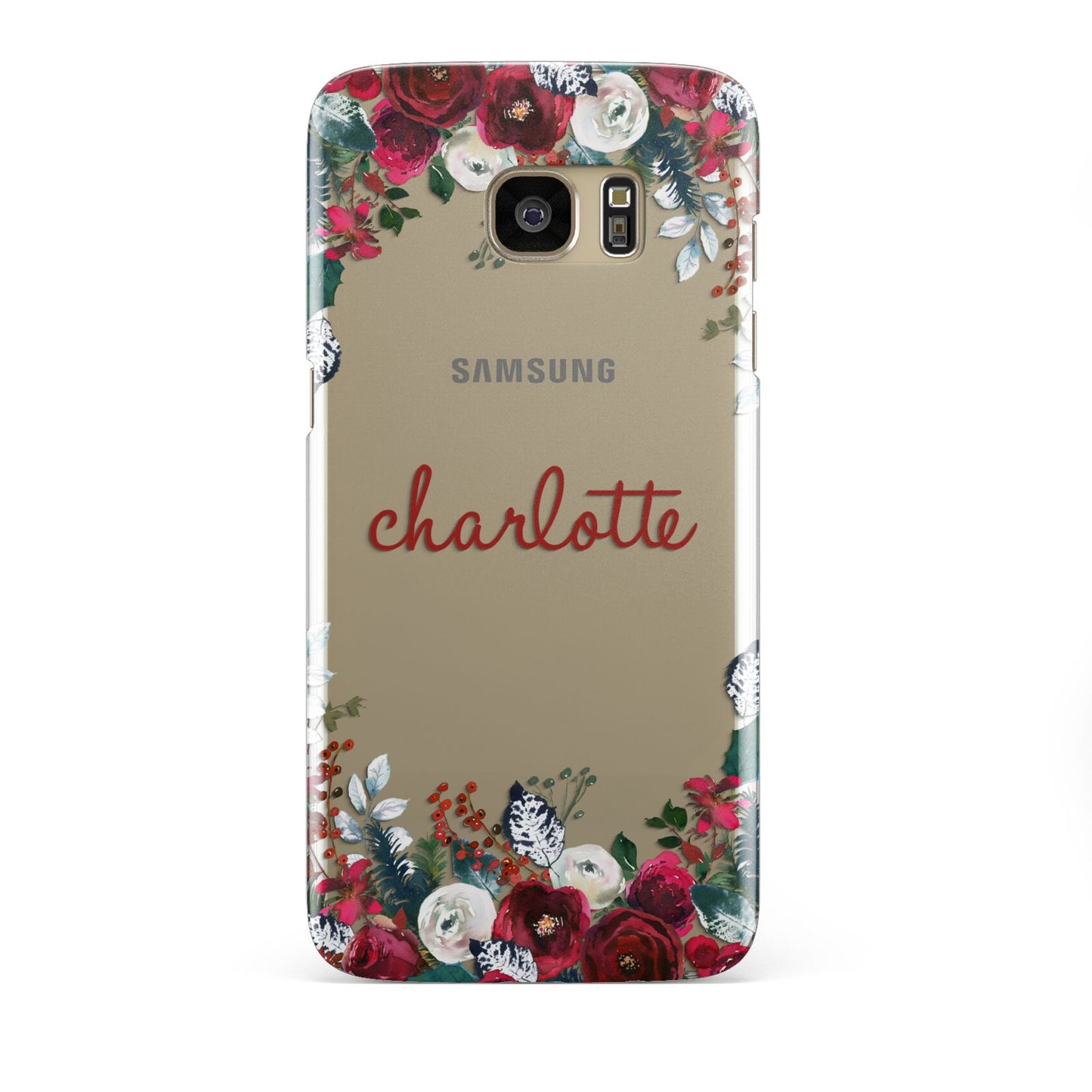 Christmas Flowers Personalised Samsung Galaxy S7 Edge Case