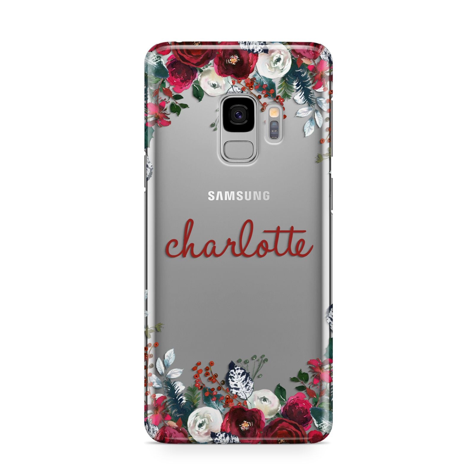 Christmas Flowers Personalised Samsung Galaxy S9 Case