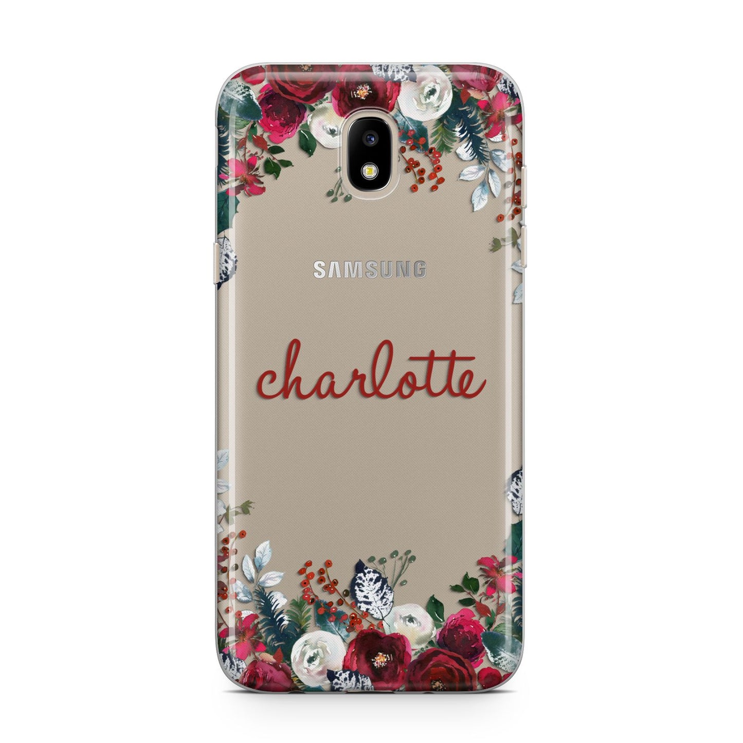 Christmas Flowers Personalised Samsung J5 2017 Case