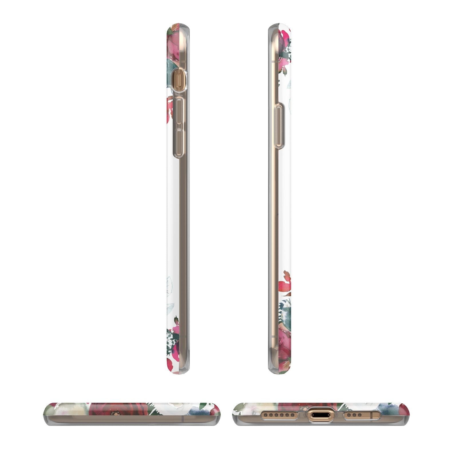 Christmas Flowers Personalised iPhone 11 3D Tough Case Angle Images