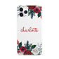 Christmas Flowers Personalised iPhone 11 Pro 3D Snap Case