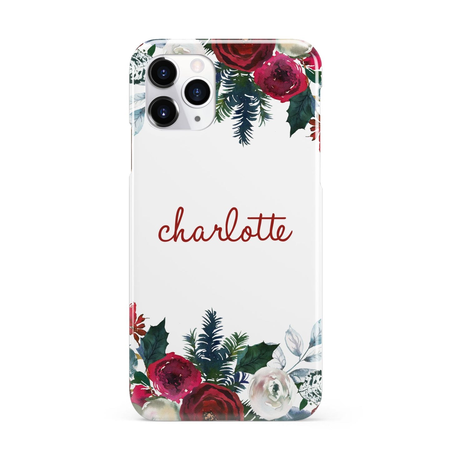 Christmas Flowers Personalised iPhone 11 Pro 3D Snap Case