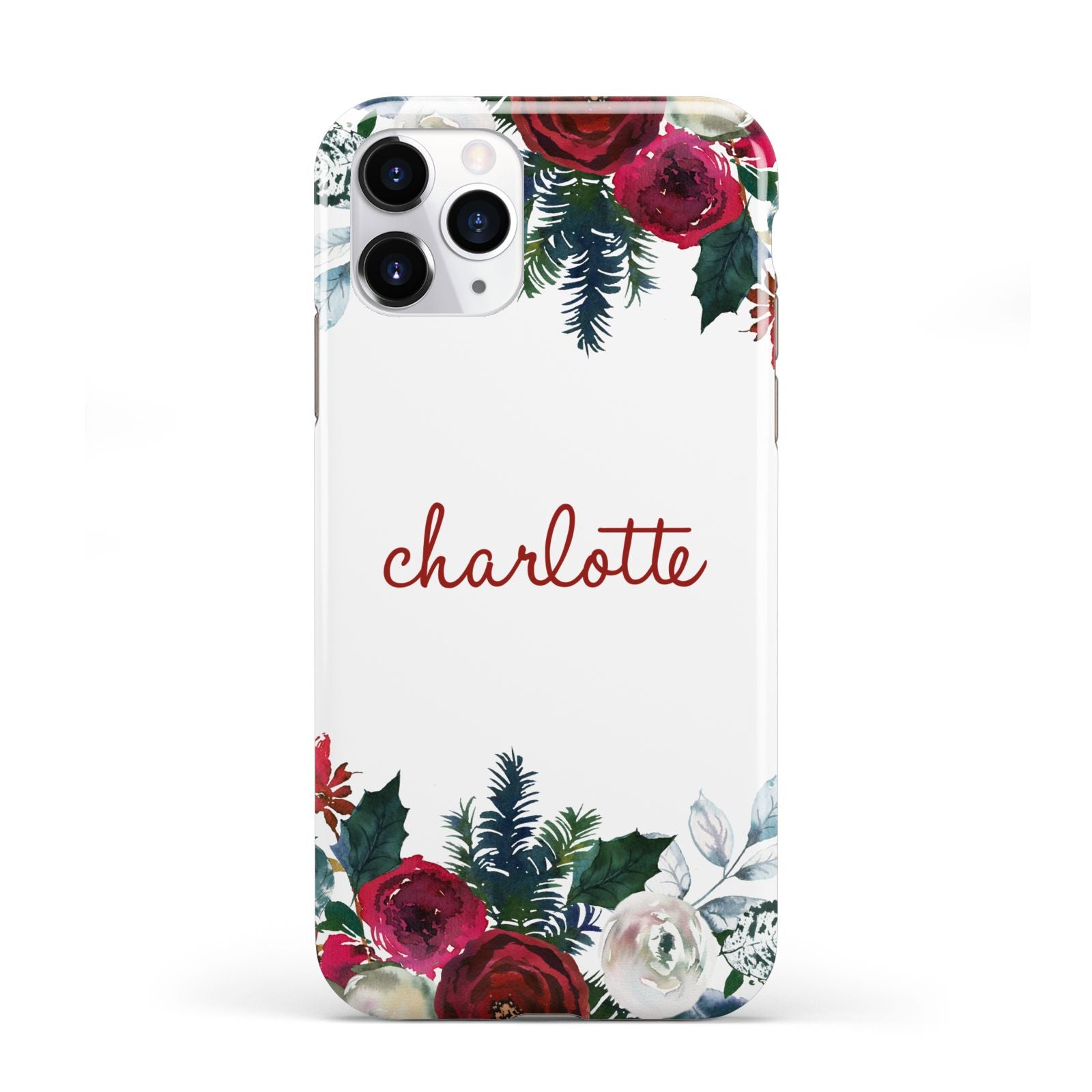 Christmas Flowers Personalised iPhone 11 Pro 3D Tough Case