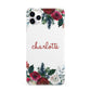 Christmas Flowers Personalised iPhone 11 Pro Max 3D Snap Case