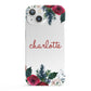 Christmas Flowers Personalised iPhone 13 Full Wrap 3D Snap Case