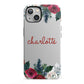 Christmas Flowers Personalised iPhone 13 Full Wrap 3D Tough Case
