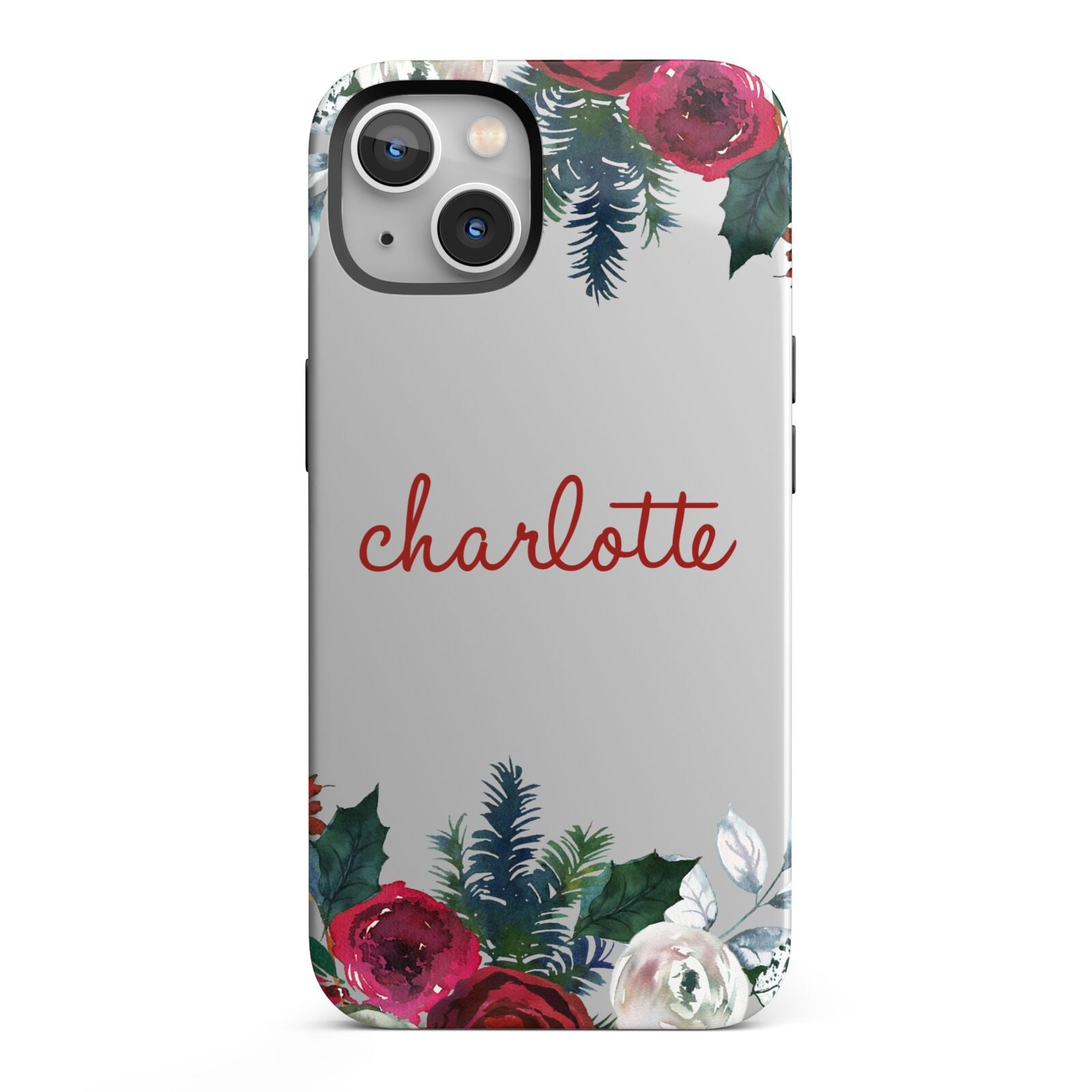 Christmas Flowers Personalised iPhone 13 Full Wrap 3D Tough Case
