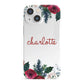 Christmas Flowers Personalised iPhone 13 Mini Full Wrap 3D Snap Case