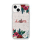 Christmas Flowers Personalised iPhone 14 Glitter Tough Case Starlight