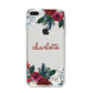 Christmas Flowers Personalised iPhone 8 Plus Bumper Case on Silver iPhone