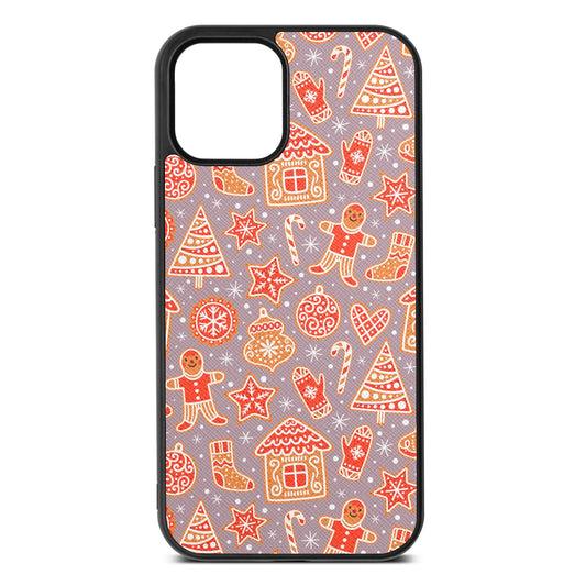 Christmas Gingerbread Lotus Saffiano Leather iPhone 12 Case