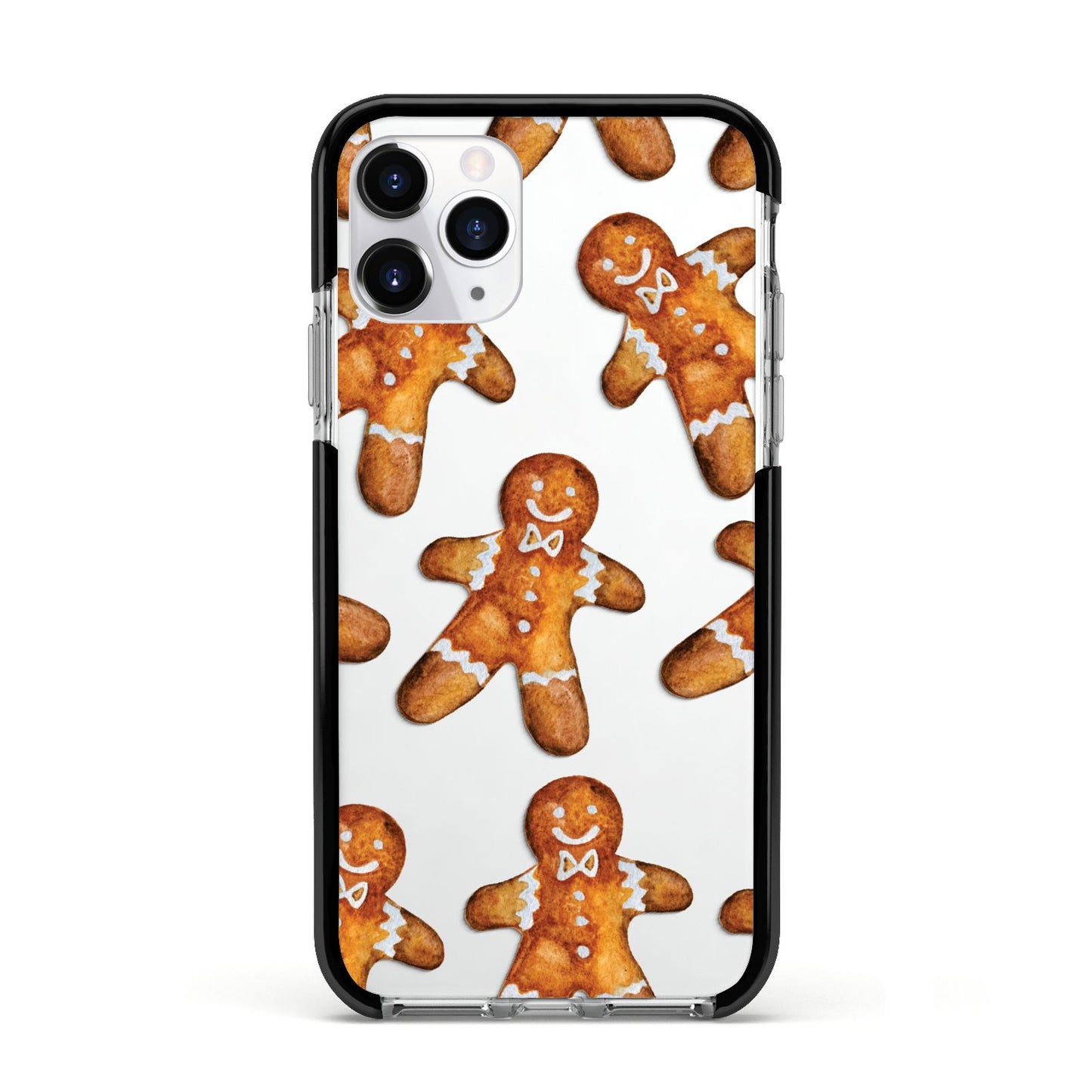 Christmas Gingerbread Man Apple iPhone 11 Pro in Silver with Black Impact Case