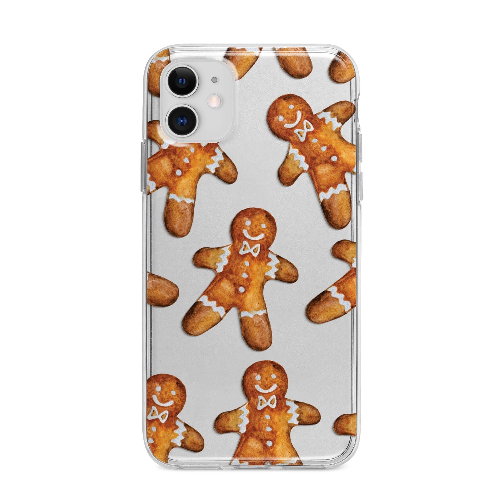 Christmas Gingerbread Man Apple iPhone 11 in White with Bumper Case