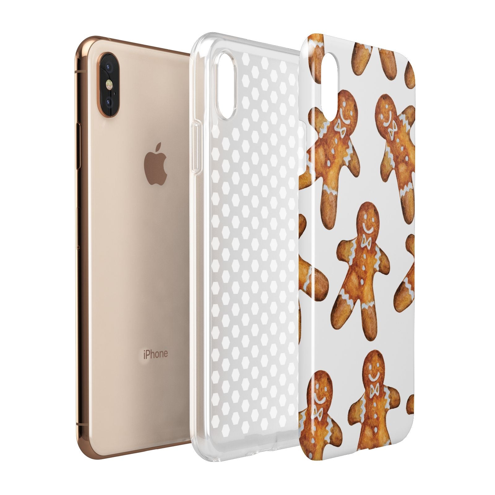 Christmas Gingerbread Man Apple iPhone Xs Max 3D Tough Case Expanded View