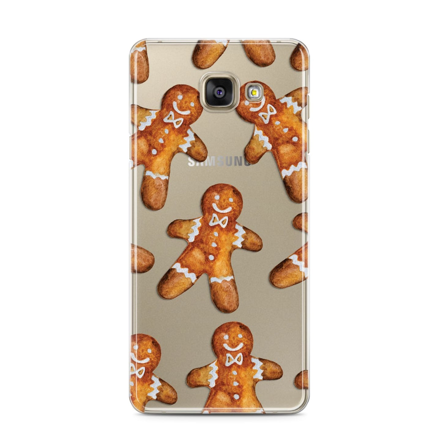Christmas Gingerbread Man Samsung Galaxy A3 2016 Case on gold phone