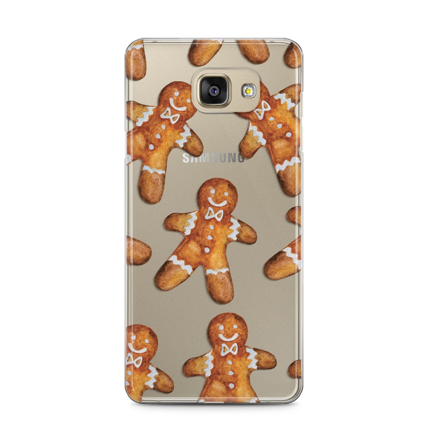 Christmas Gingerbread Man Samsung Galaxy A5 2016 Case on gold phone