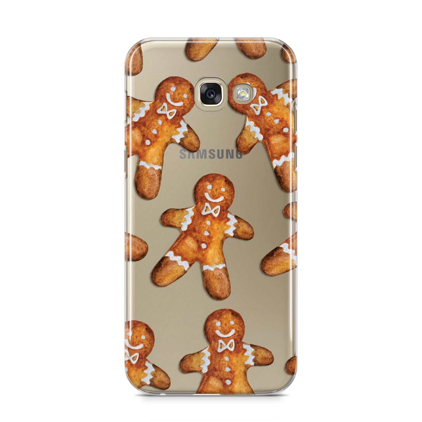 Christmas Gingerbread Man Samsung Galaxy A5 2017 Case on gold phone