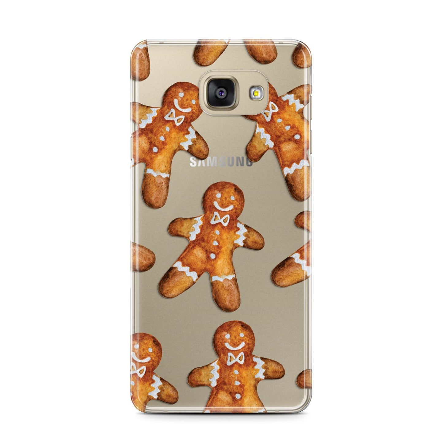Christmas Gingerbread Man Samsung Galaxy A7 2016 Case on gold phone