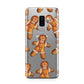 Christmas Gingerbread Man Samsung Galaxy S9 Plus Case on Silver phone