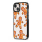 Christmas Gingerbread Man iPhone 13 Black Impact Case Side Angle on Silver phone