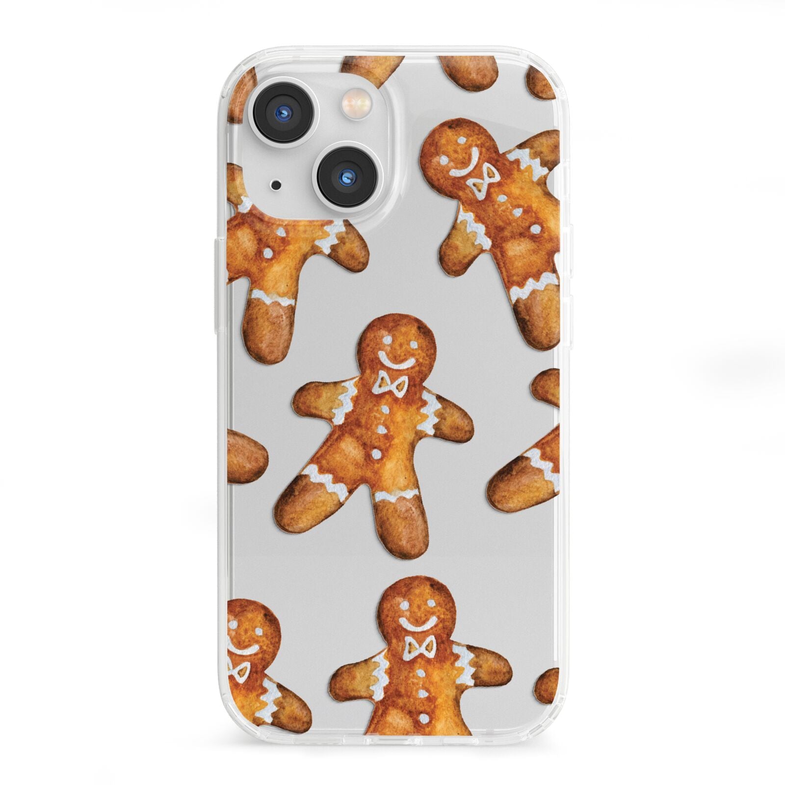 Christmas Gingerbread Man iPhone 13 Mini Clear Bumper Case