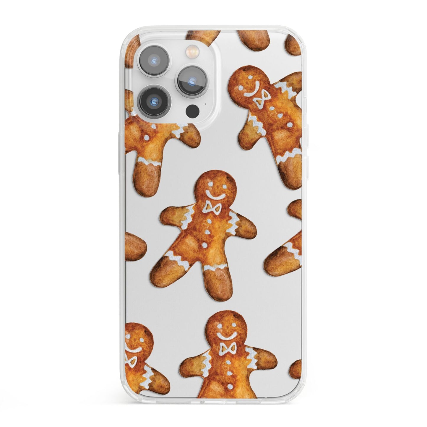 Christmas Gingerbread Man iPhone 13 Pro Max Clear Bumper Case