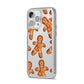 Christmas Gingerbread Man iPhone 14 Pro Max Clear Tough Case Silver Angled Image