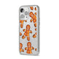 Christmas Gingerbread Man iPhone 14 Pro Max Glitter Tough Case Silver Angled Image