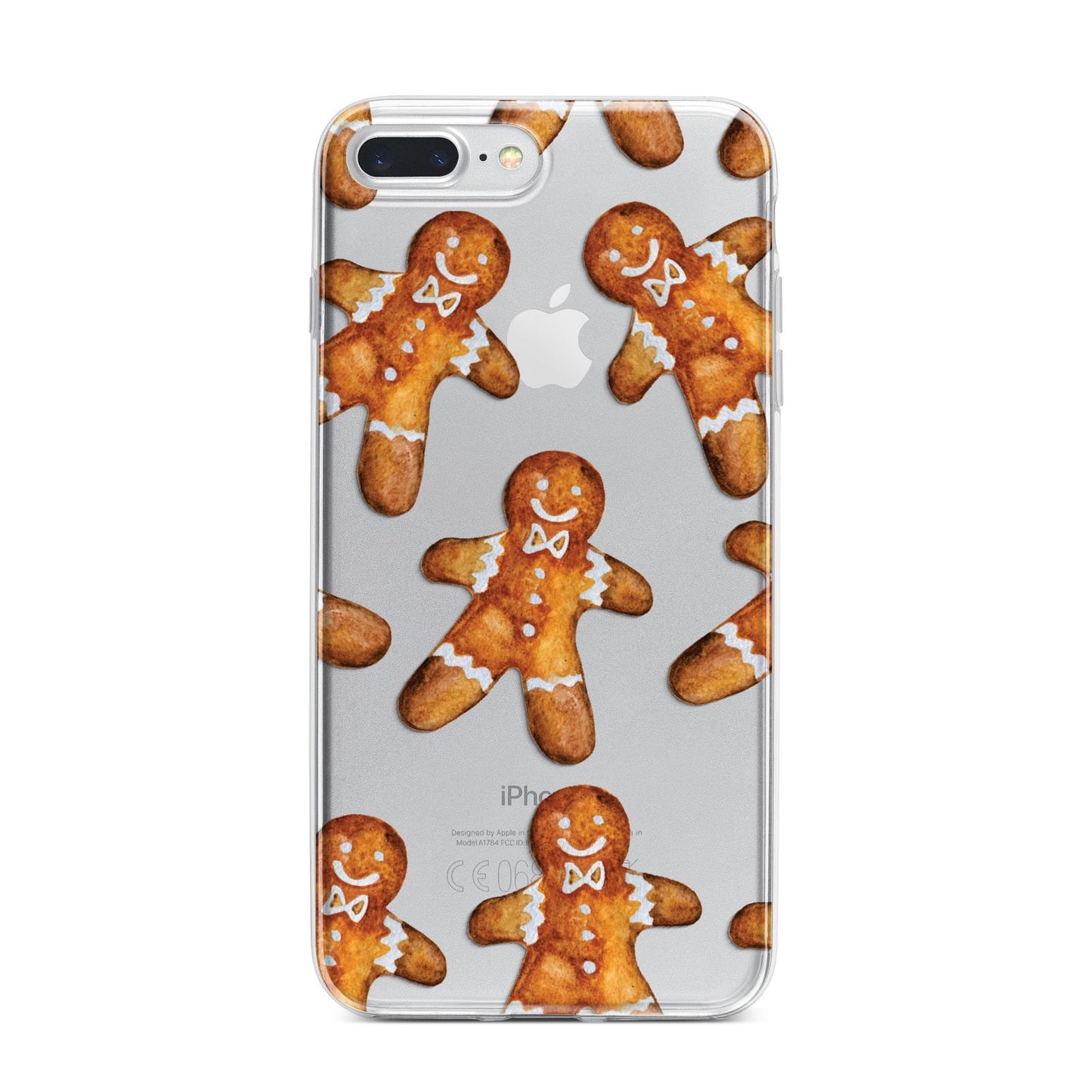 Christmas Gingerbread Man iPhone 7 Plus Bumper Case on Silver iPhone