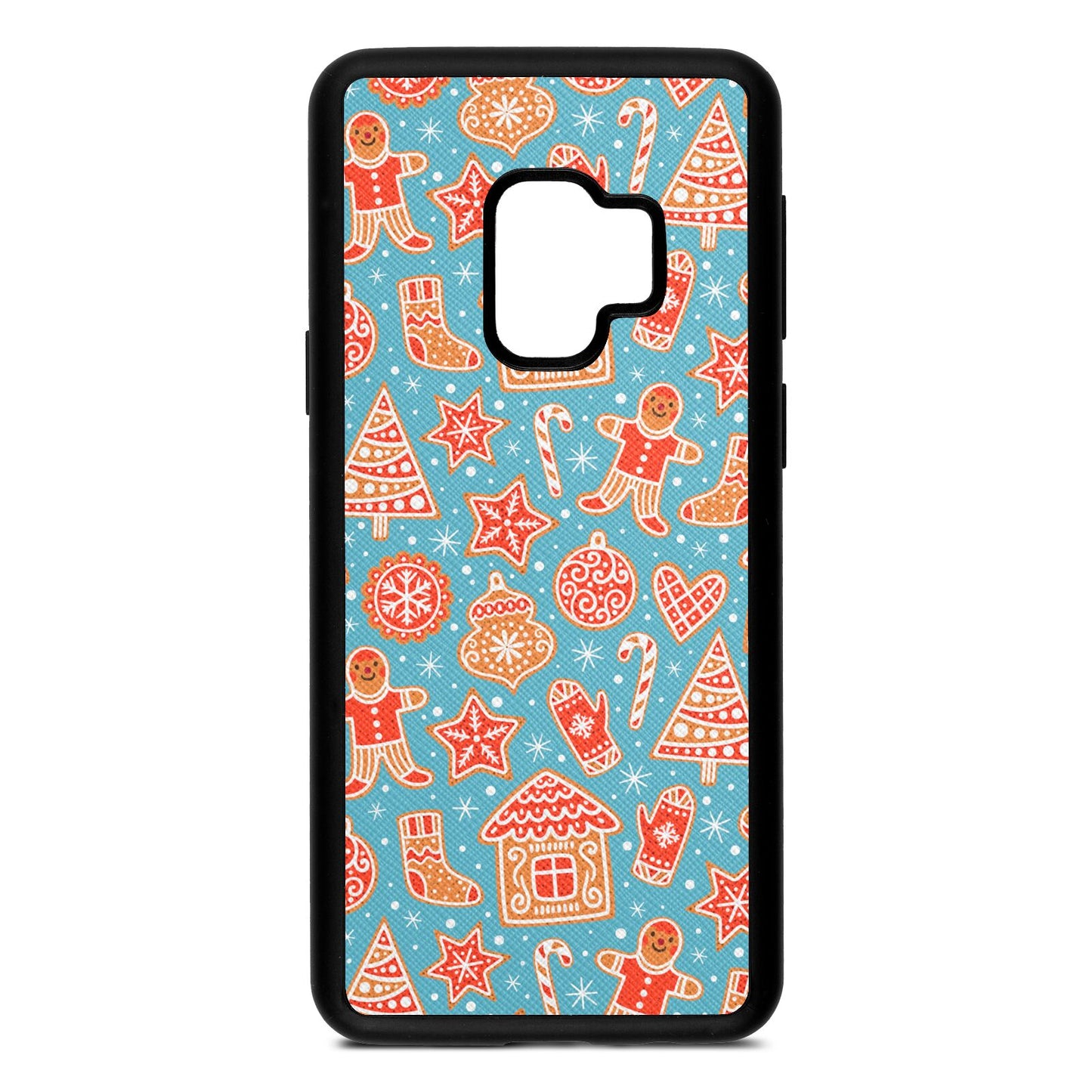 Christmas Gingerbread Sky Saffiano Leather Samsung S9 Case