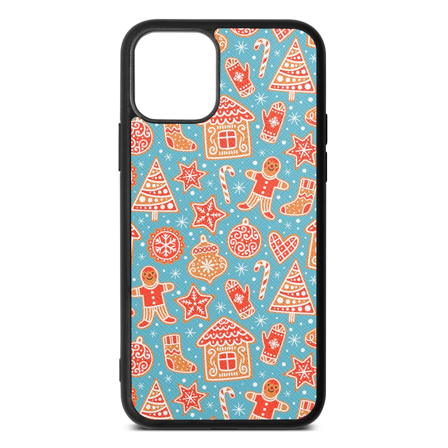 Christmas Gingerbread Sky Saffiano Leather iPhone 11 Case
