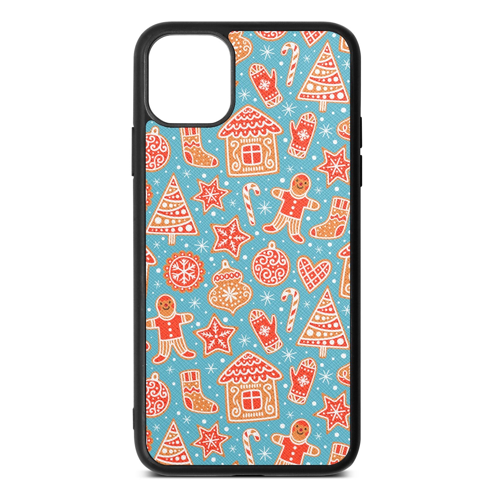 Christmas Gingerbread Sky Saffiano Leather iPhone 11 Pro Max Case